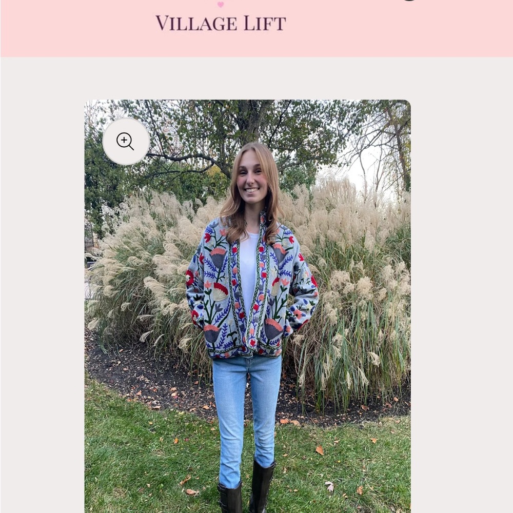 Colorful Embroidered Teddy Jacket - Picture 7 of 9